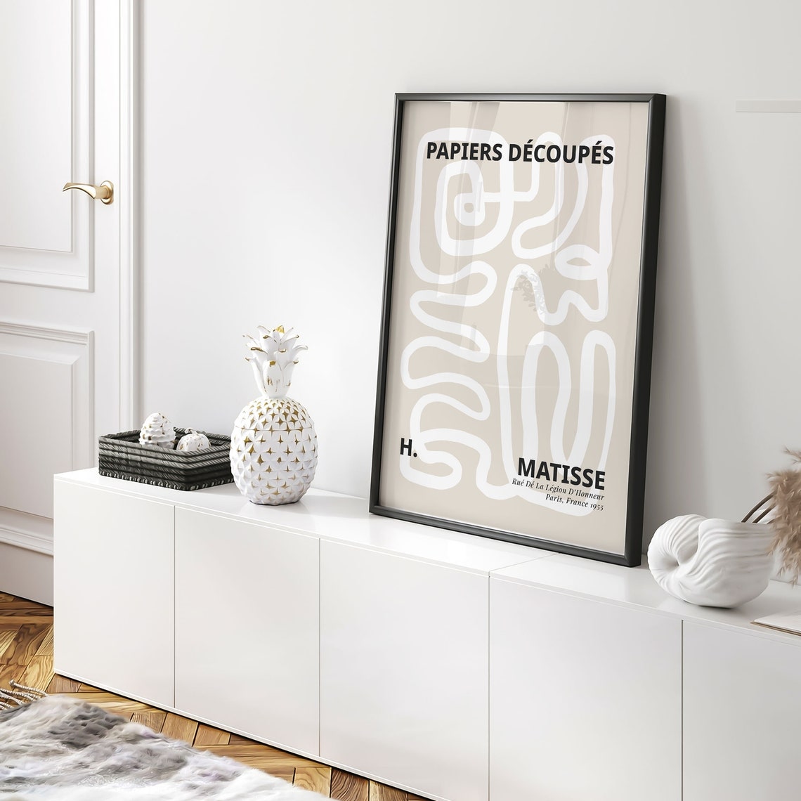Henri Matisse Abstract White Line Art Beige Neutral Minimal Poster - Image 5