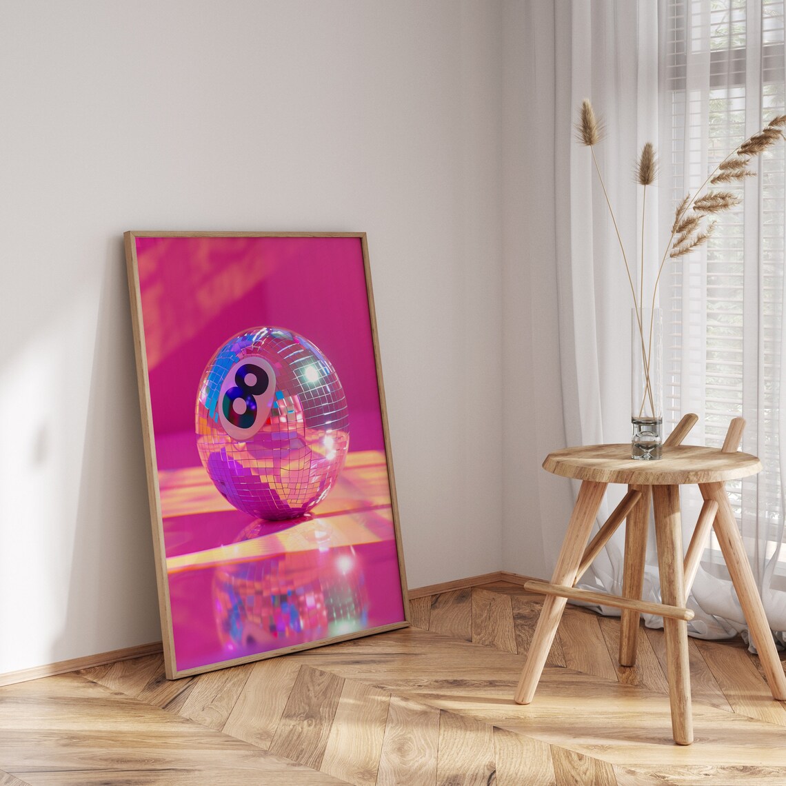 Disco Ball and 8 Ball Coquette Bar Cart Wall Art - Image 3