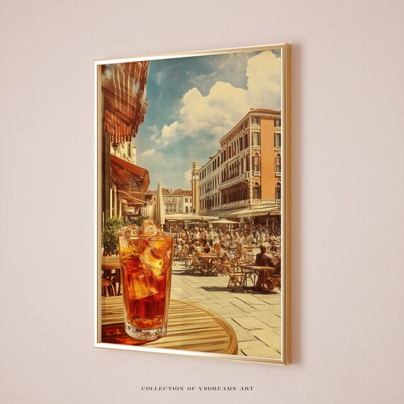 Aperol Spritz Sunlit Italian Piazza Cafe Summer Cocktail Poster