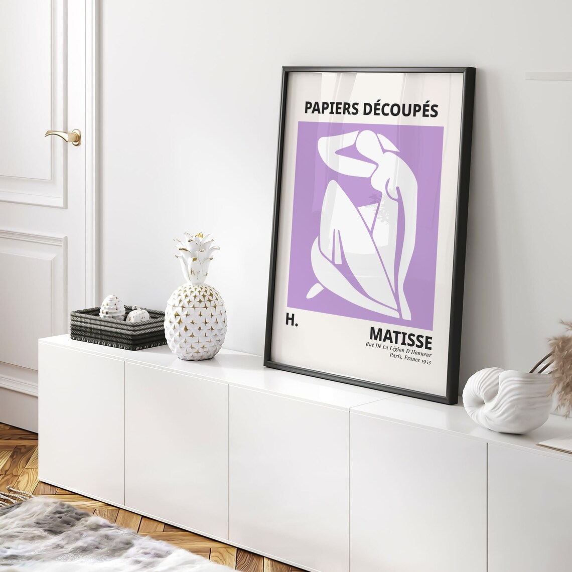 Henri Matisse Papiers Decoupes Purple Block White Figure Art Poster - Image 5