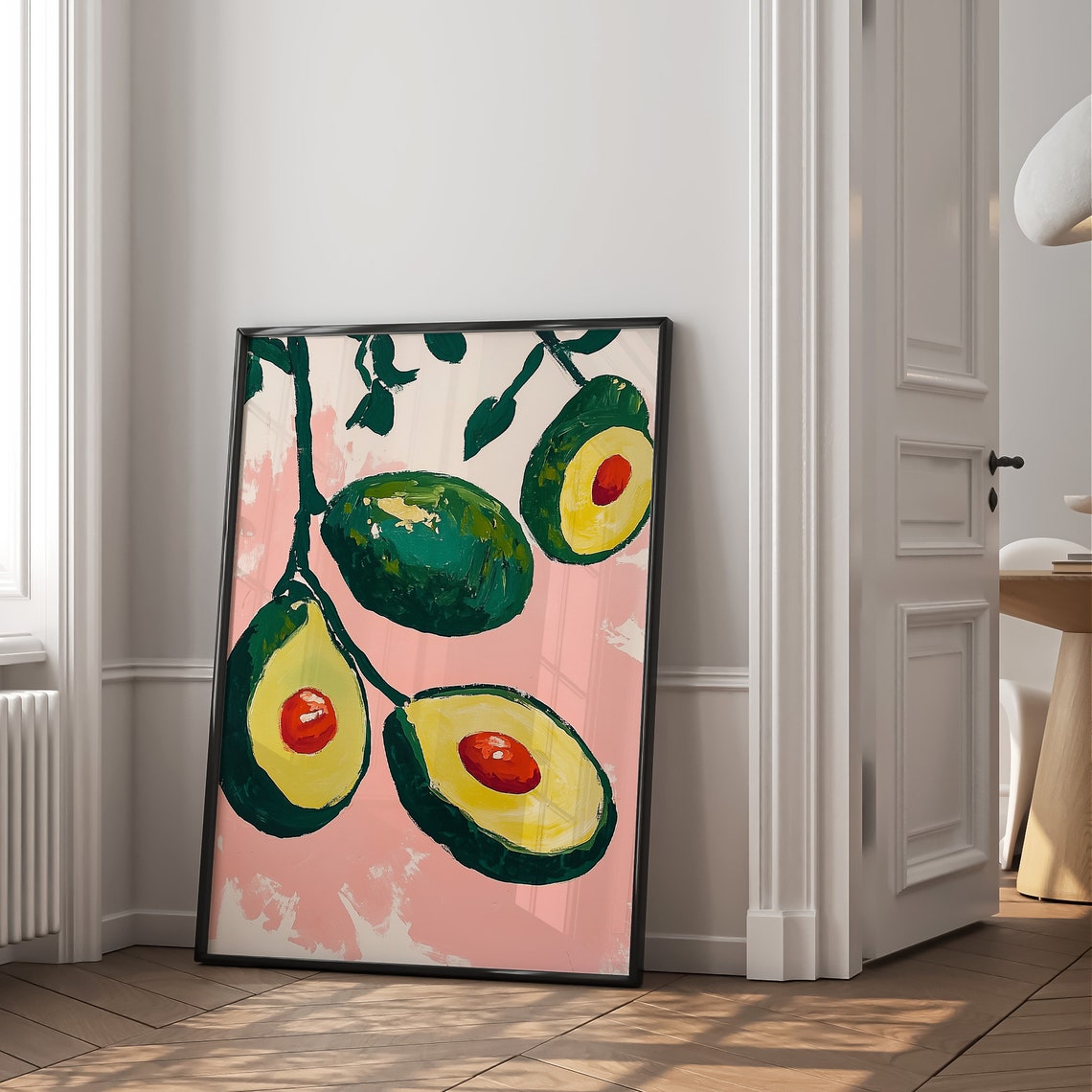 Avocado Branch Hanging Fruit Pink Retro Kitchen Decor Art Poster - Image 2