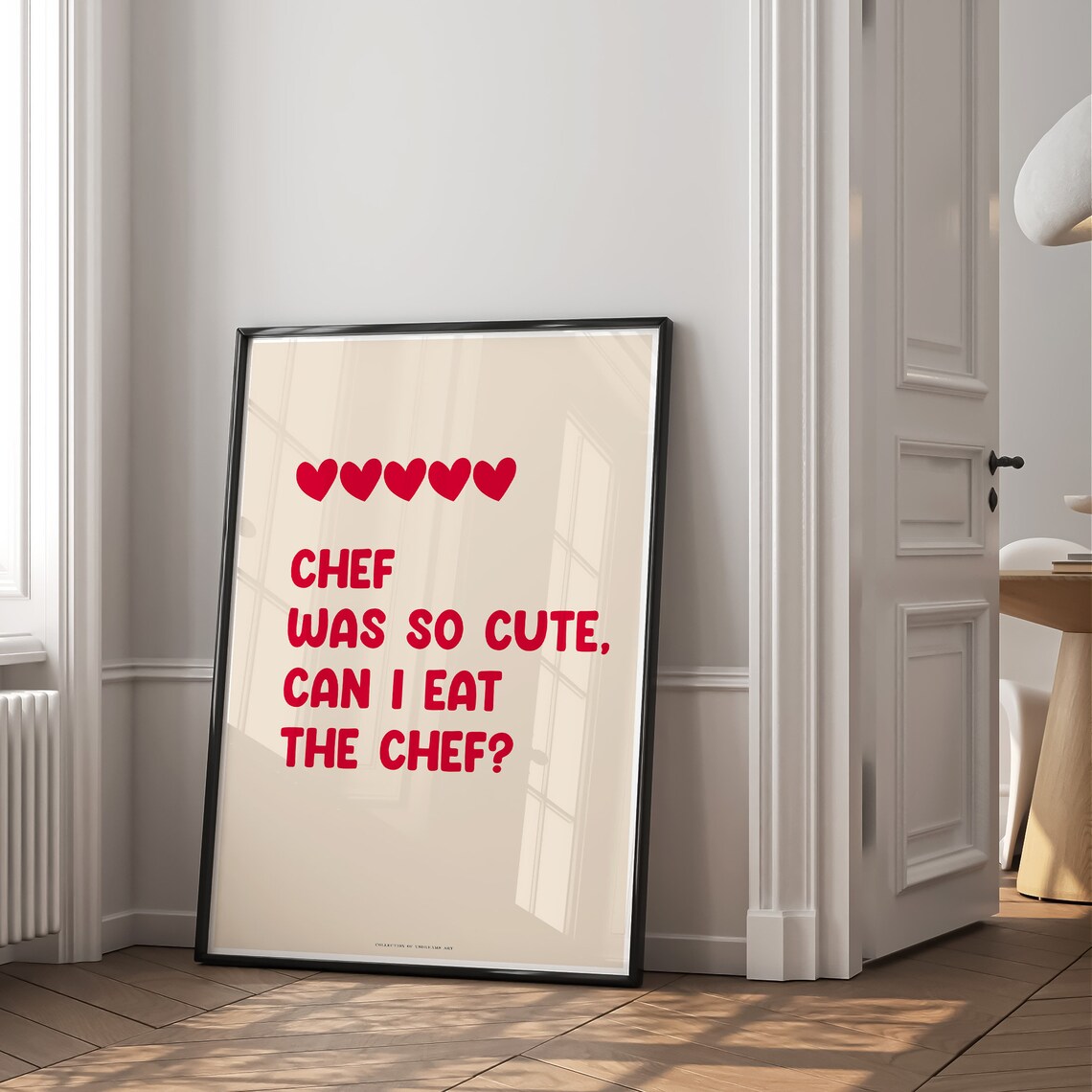Kitchen Poster Aesthetic Kitchen Decor Cute Cooking Art Funny Kitchen Wall Art Print Cooking Gift Chef Was Cute Can I Eat The Chef - Image 2