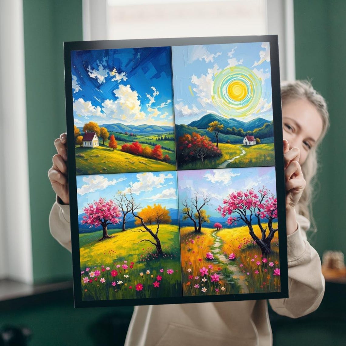 Spring Landscape Collage Poster Print