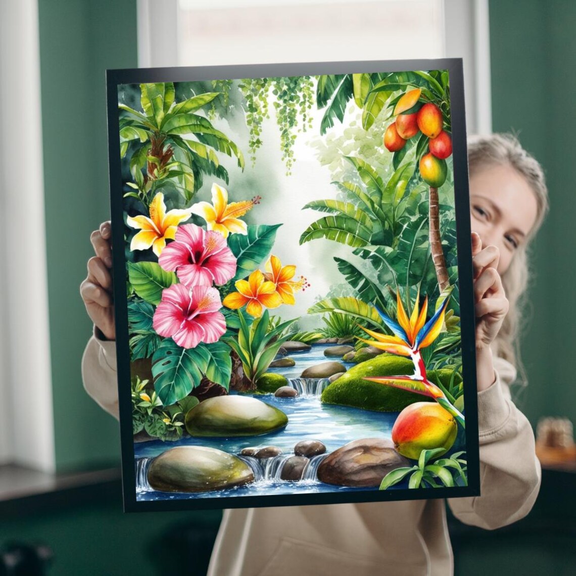 Garden Of Eden Puzzle, Tropical Paradise Art Print