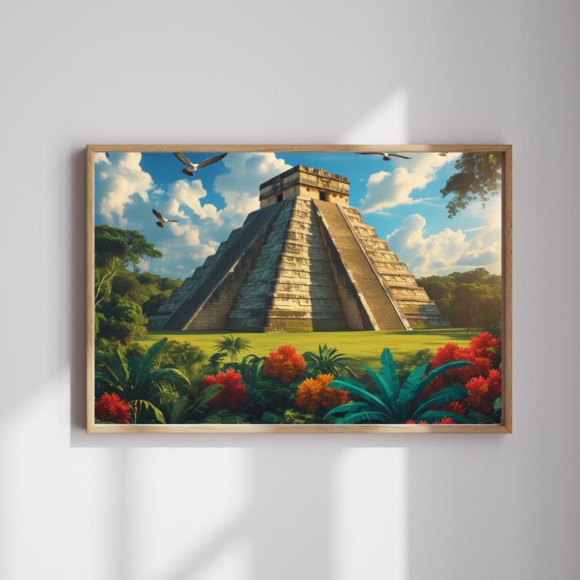 Chichen Itza Pyramid Mexico Tropical Jungle Mayan Ruins Poster