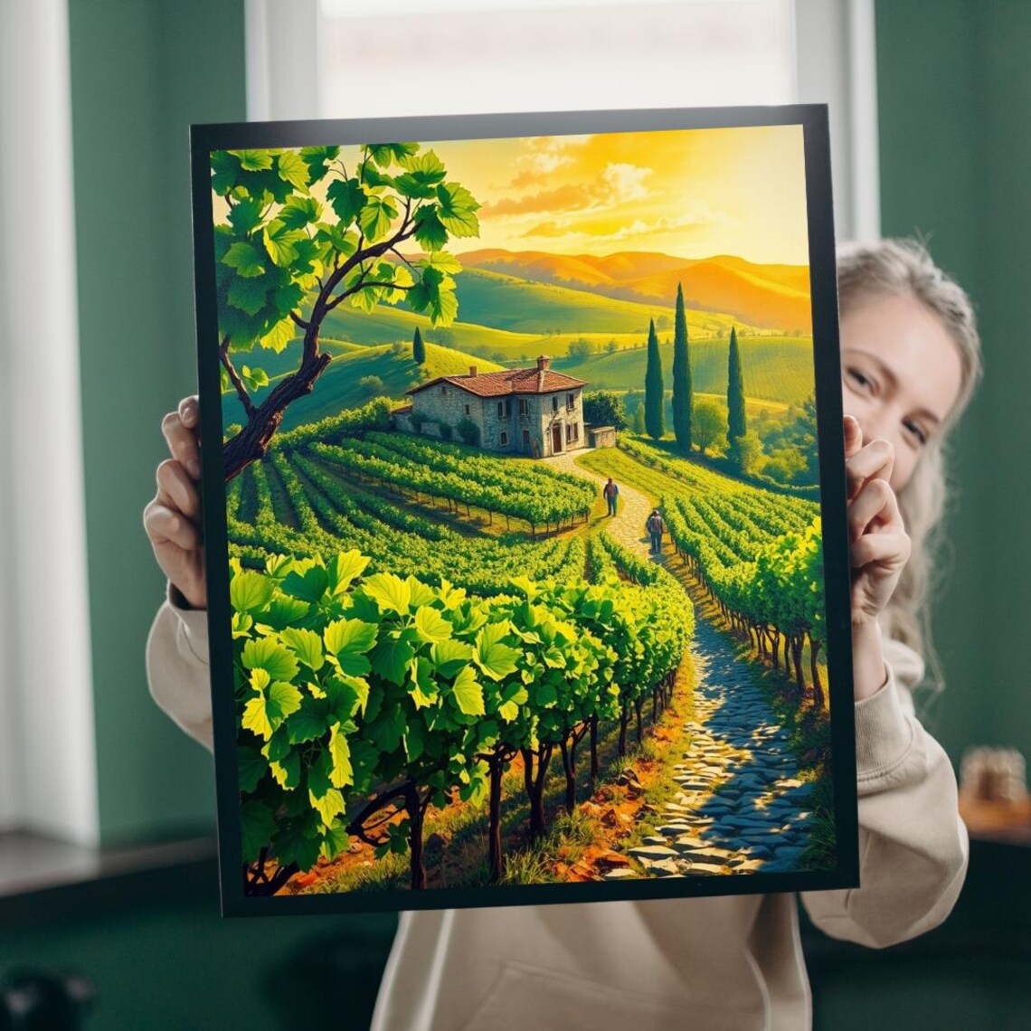 Scenic Vineyard Italian Landscape Art Print