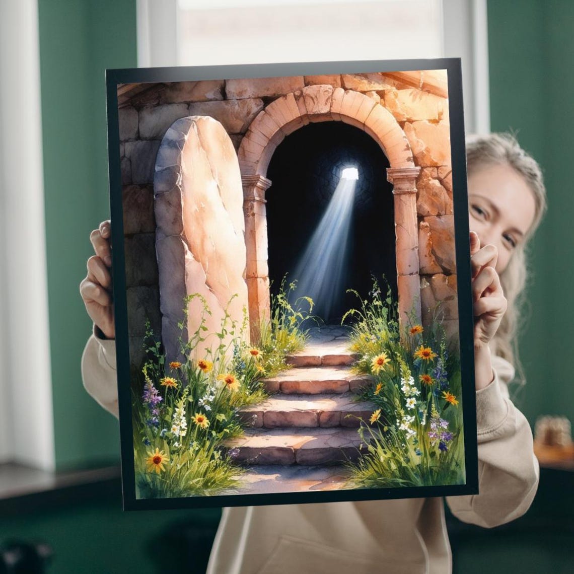 Empty Tomb Resurrection Morning Light Easter Christian Art Print