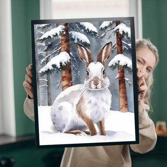 Snowshoe Rabbit Jigsaw Puzzle Winter Wildlife Camouflage