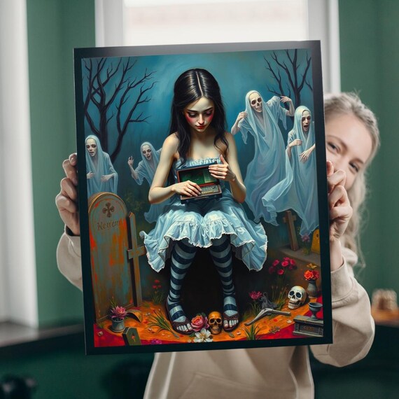 Gothic Art Puzzle Melancholic Woman In Graveyard Best Unique Halloween Gifts For Lovers Home Dcor Mystery Vibe 1101014 Pieces
