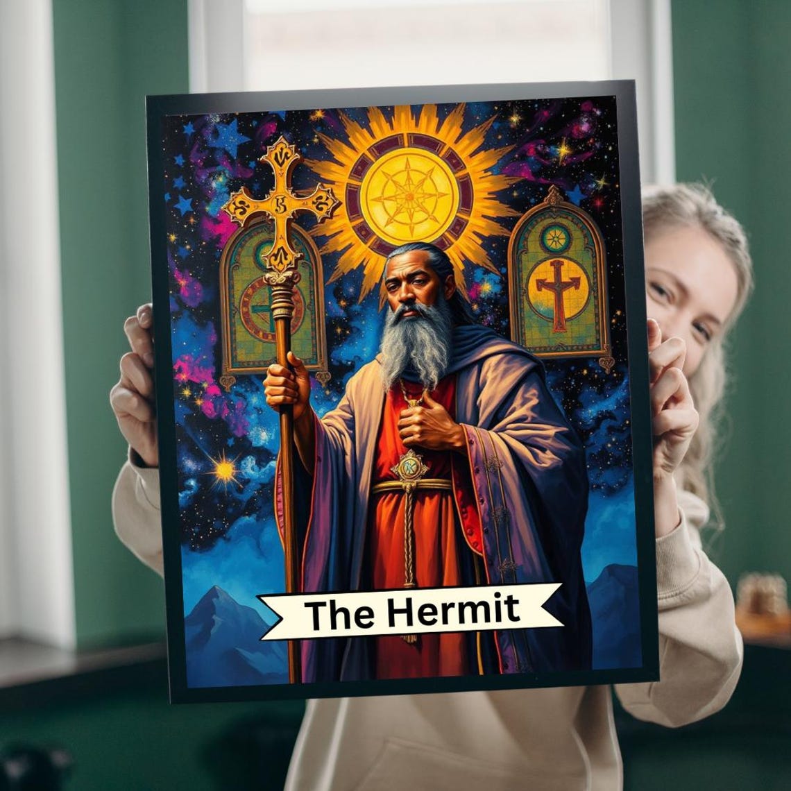 The Hermit Tarot Card Puzzle Mystical Meditation Art