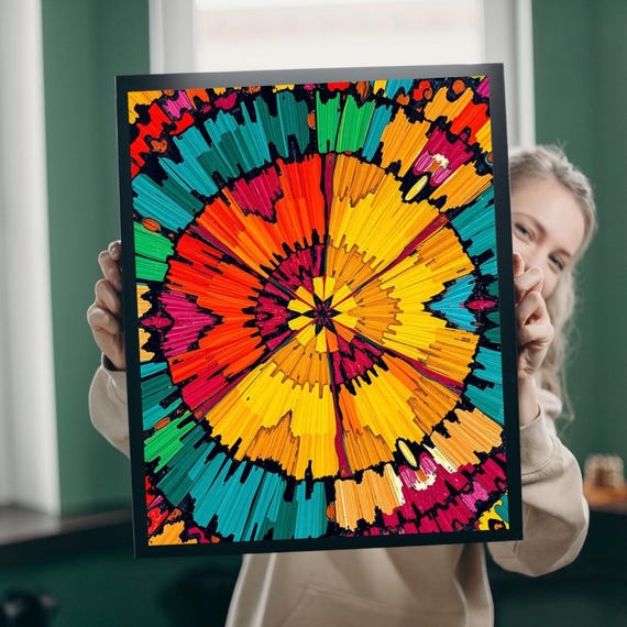 Colorful Mandala Jigsaw Puzzle Family Fun Mindfulness Gift