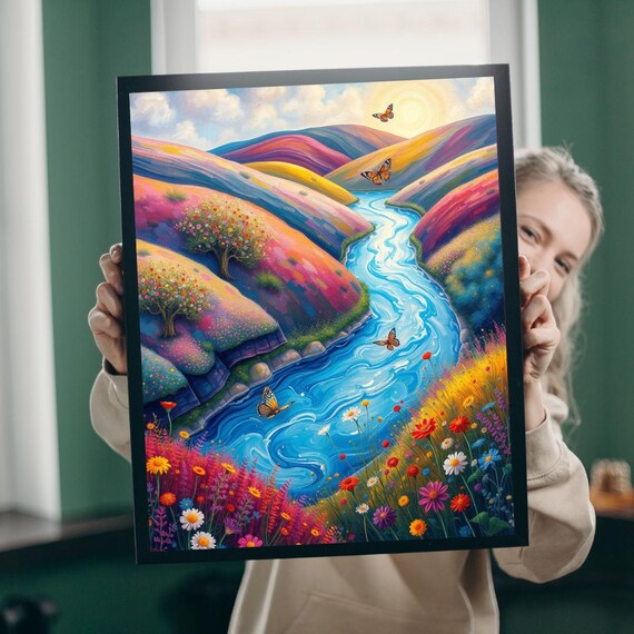 Candy Hills Landscape Jigsaw Puzzle Colorful Nature Artwork
