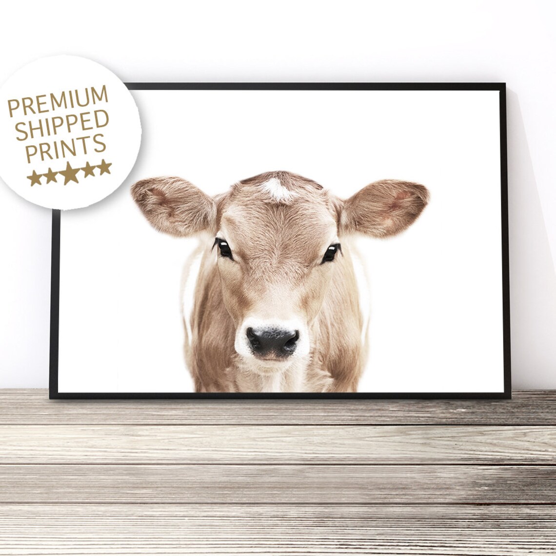 Jersey Cow Modern Farmhouse Country Wall Art Print