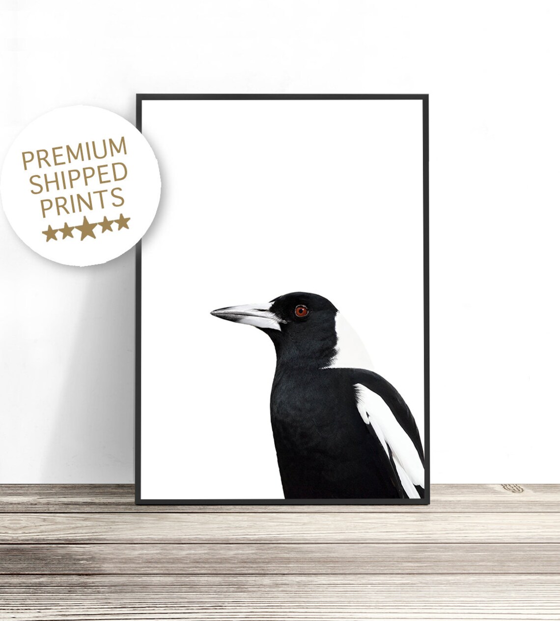 Magpie Australian Bird Art Print, Australiana Decor