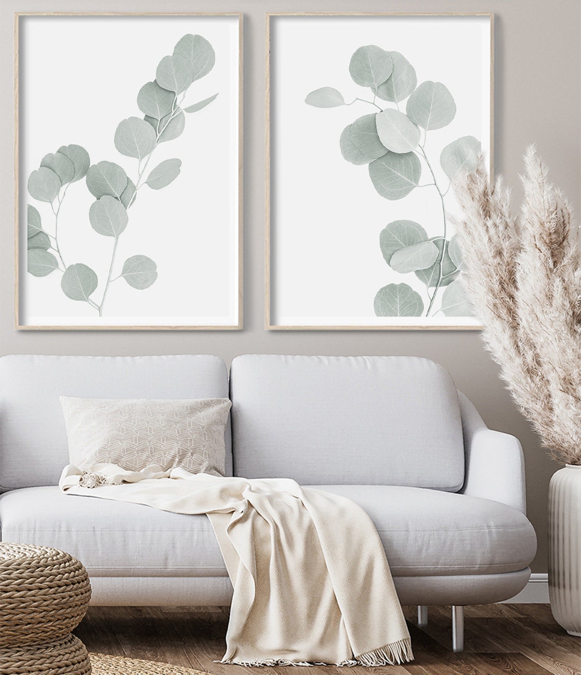 Eucalyptus Branch Soft Sage Green Australian Botanical Wall Art Poster - Image 3