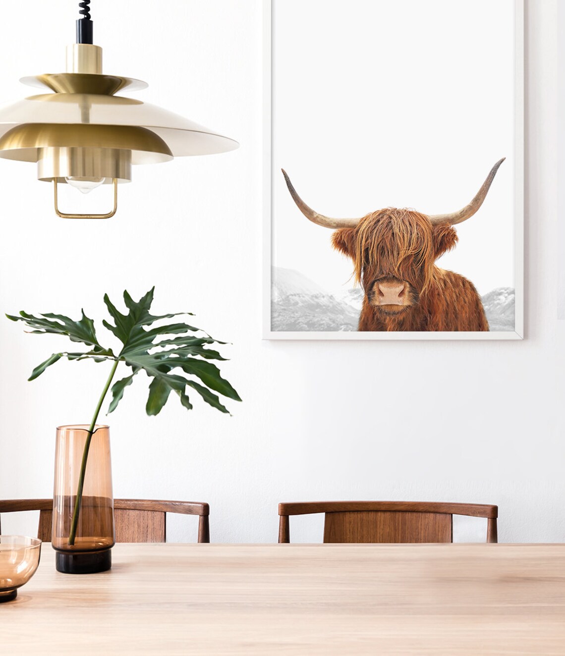 Highland Cow Shaggy Red Cattle Farm Animal Photography Wall Art Poster - Image 3