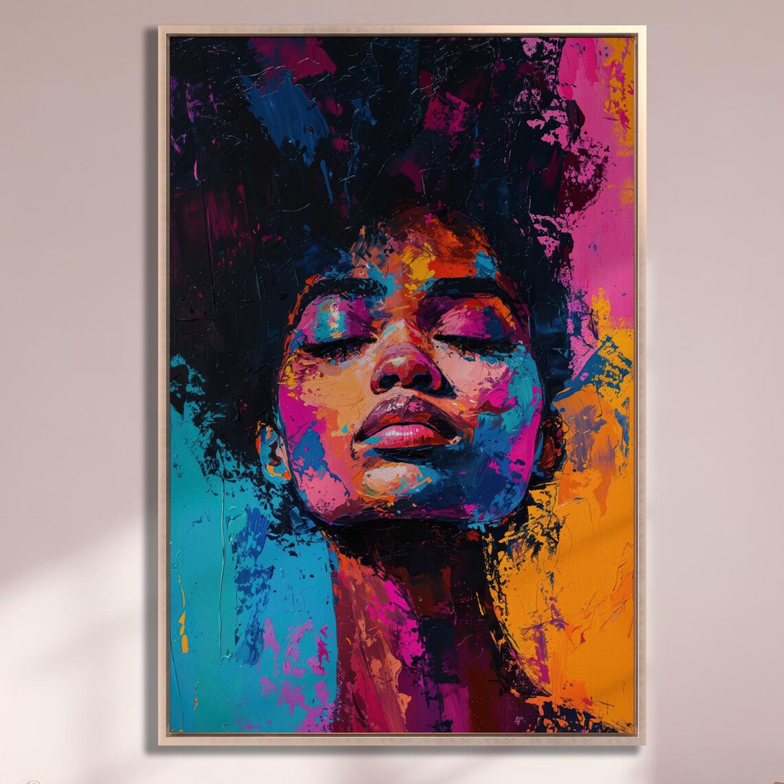 Colorful Abstract Face Painting Portrait Art Print