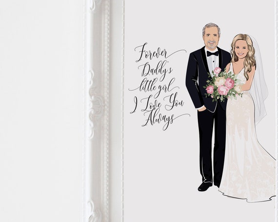 Personalized Father of the Bride Portrait Art Print