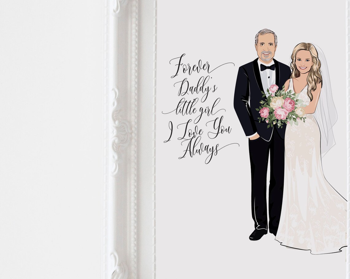 Personalized Father of the Bride Portrait Art Print