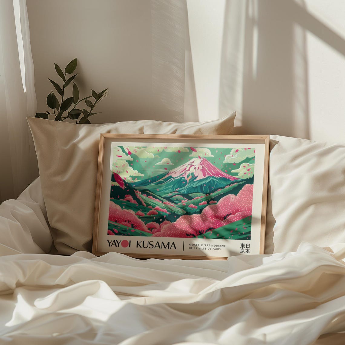Yayoi Kusama Mount Fuji Cherry Blossom Spring Landscape Style Poster - Image 3