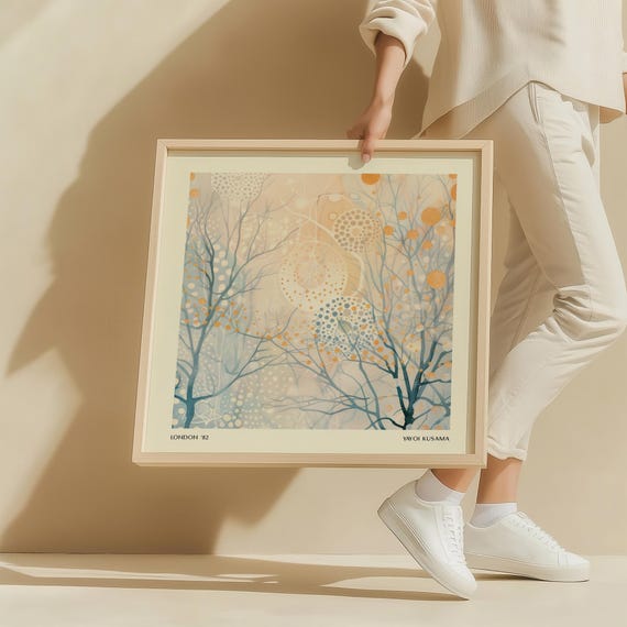 Neutral Wall Print Abstract Tree Dot Artwork For Living Room Art Japandi Decor Minimalist Nature Inspired Print Square Poster