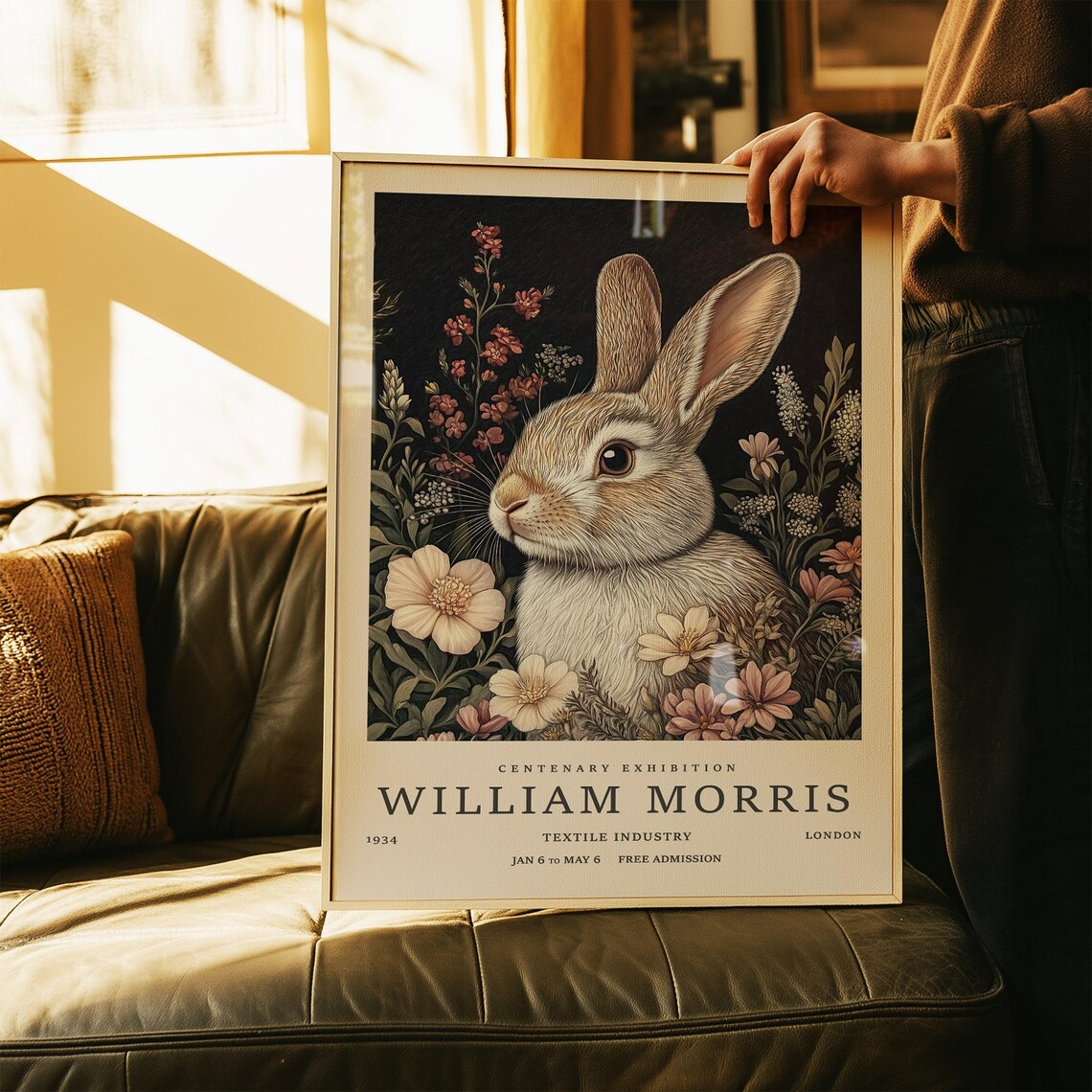 Wild Rabbit Among Wildflowers William Morris Exhibition Poster