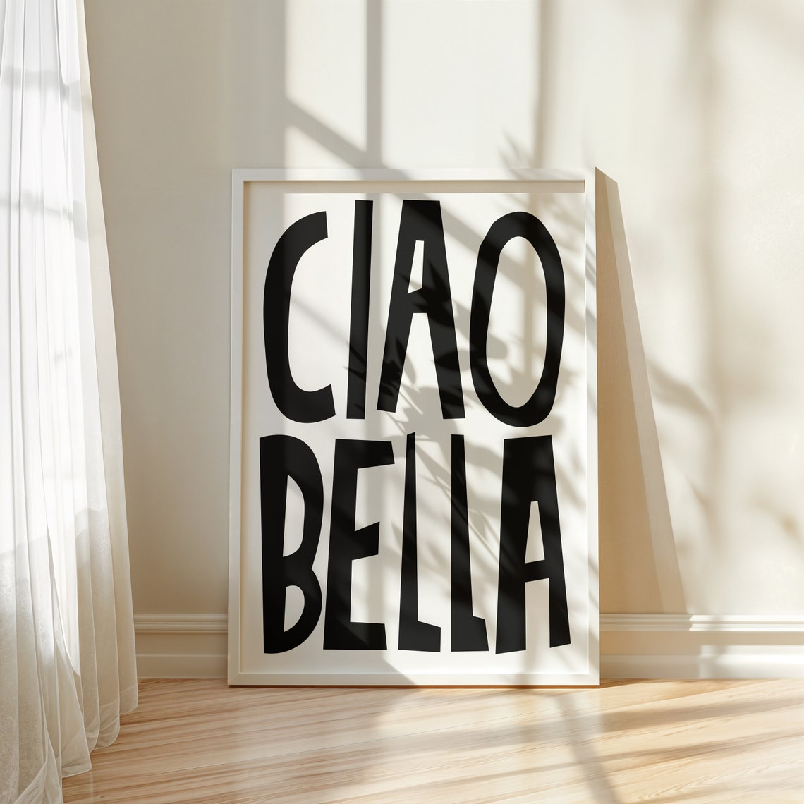 Ciao Bella Bold Black White Italian Typography Minimalist Art Print - Image 3