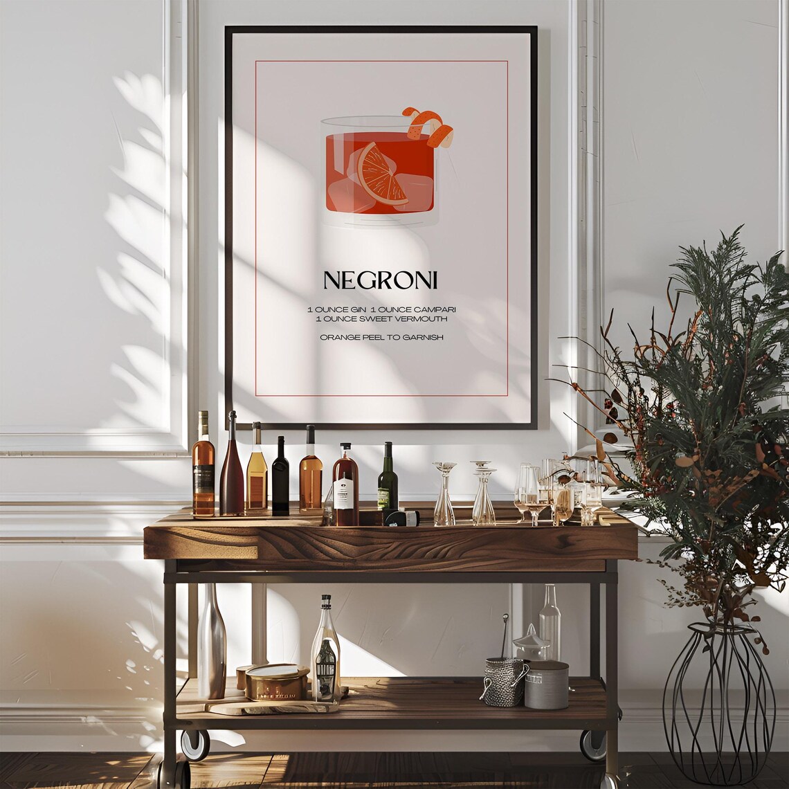 Negroni Cocktail Poster, Elegant Minimalist Decor - Image 3