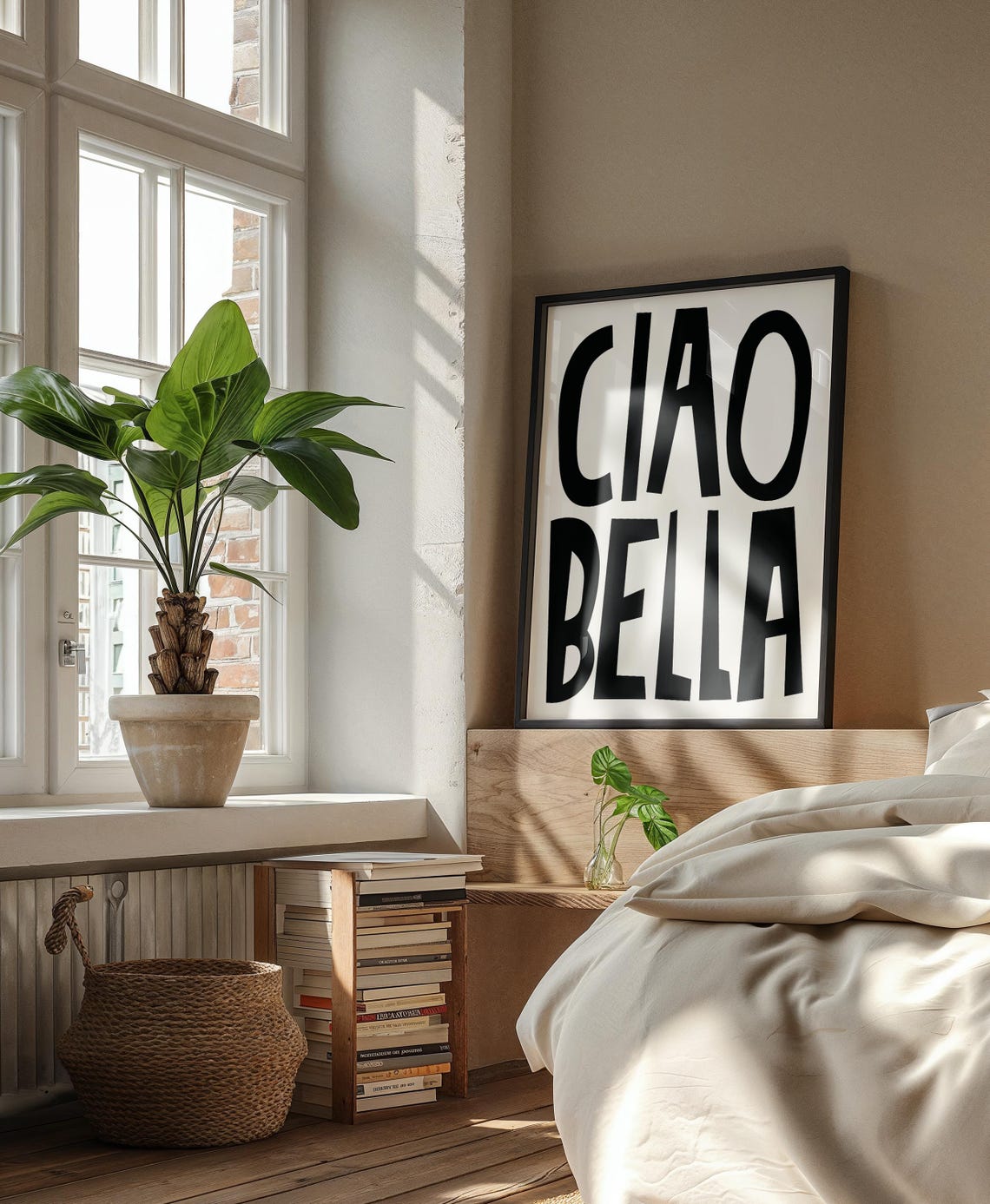 Ciao Bella Bold Black White Italian Typography Minimalist Art Print - Image 4