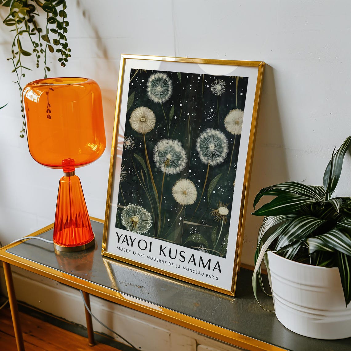 Yayoi Kusama Dandelion Midnight Garden Floral Museum Art Poster