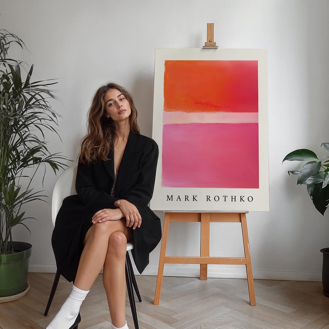 Mark Rothko Style Orange Pink Abstract Color Field Art Poster - Image 3