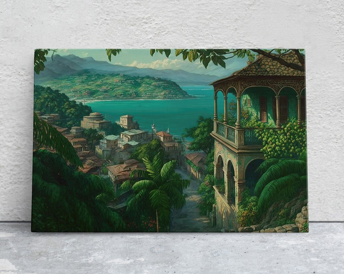 Montego Bay Jamaica Oil Painting Landscape Art Print
