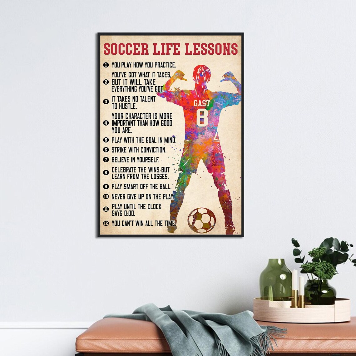 Personalized Soccer Life Lessons, Soccer Girl Poster - Image 2