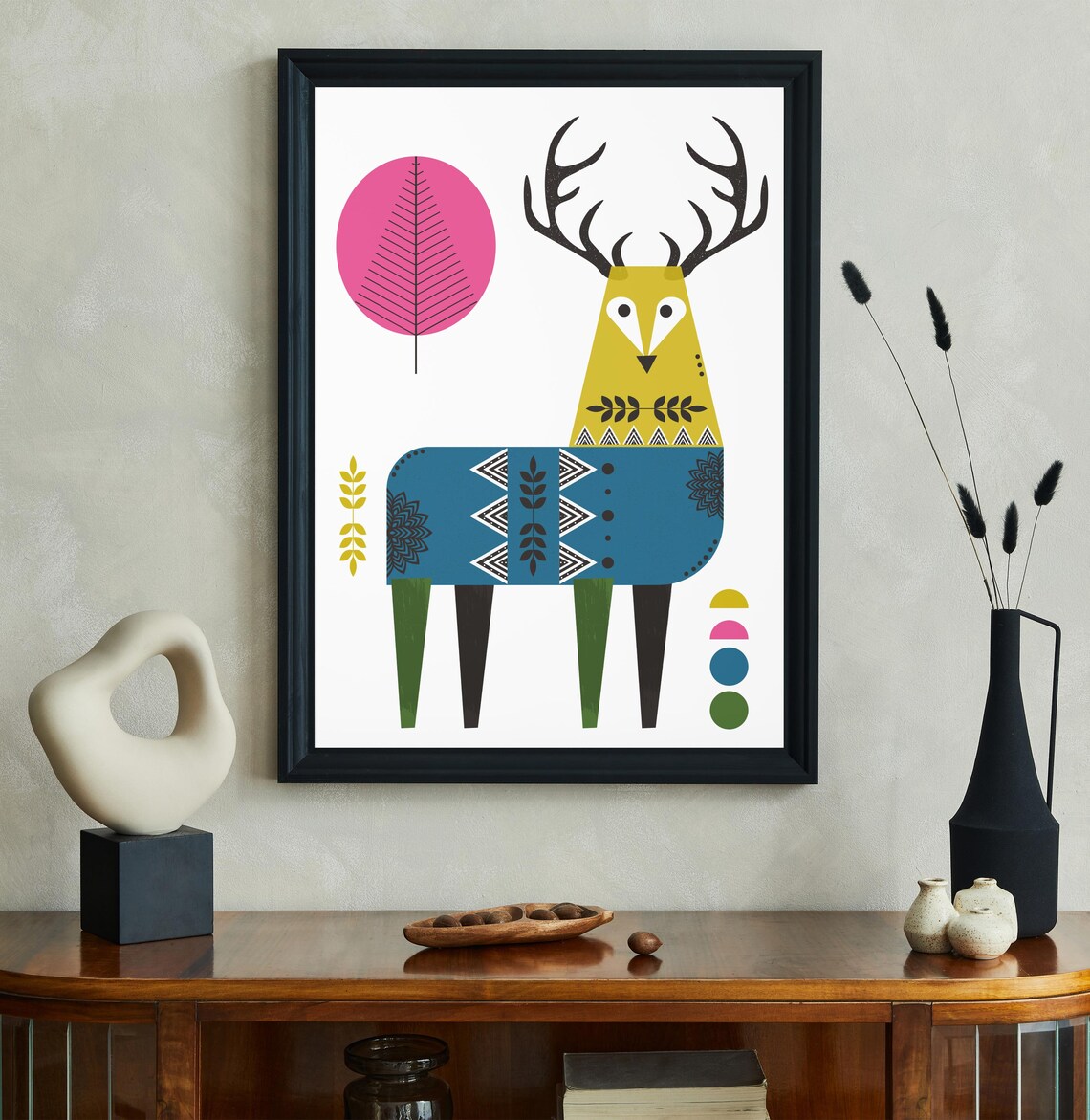 Stag Print, Scandinavian Minimalist Art Print - Image 3