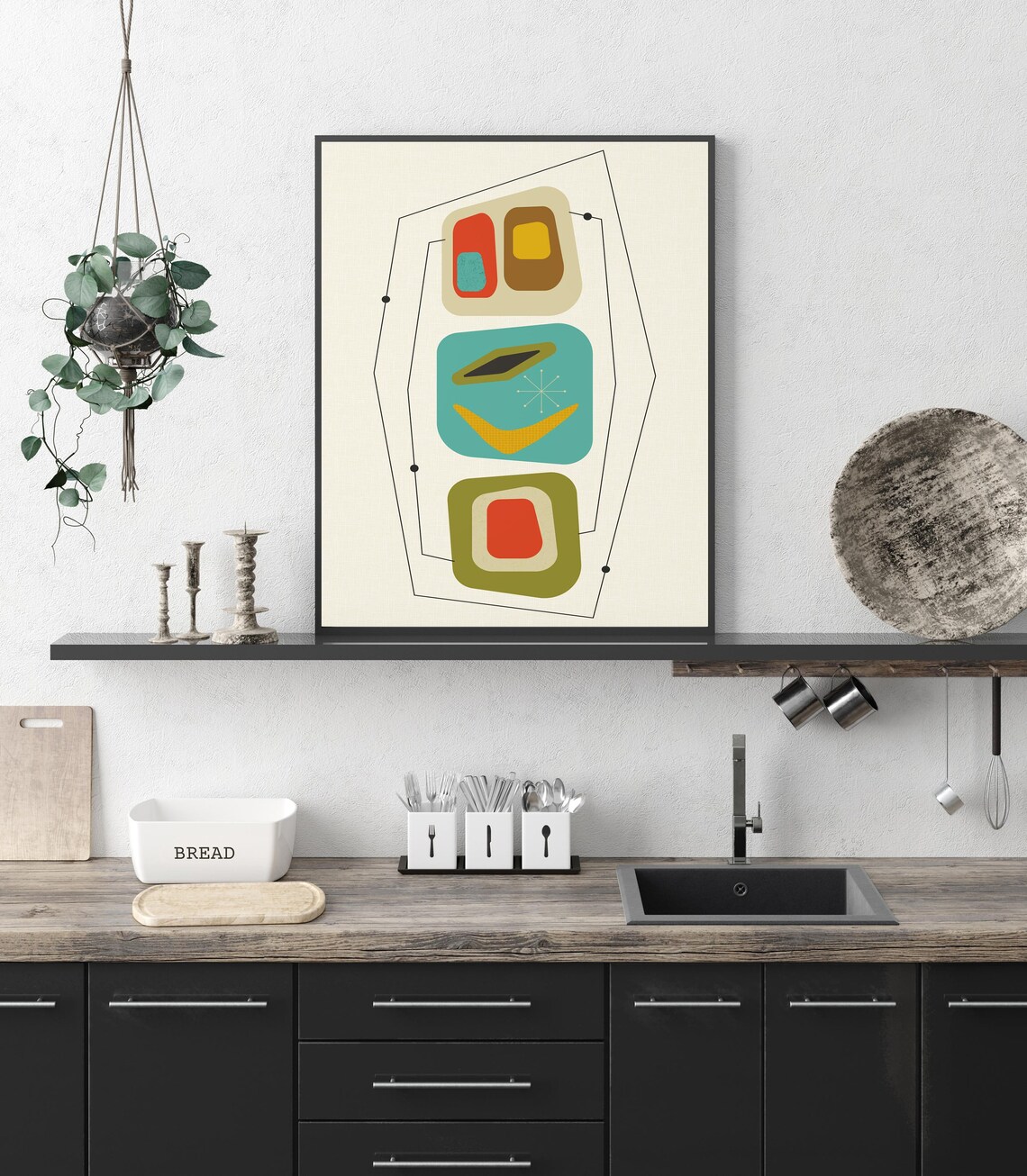 Mid Century Print, Retro Mid Century Modern Art Print - Image 4