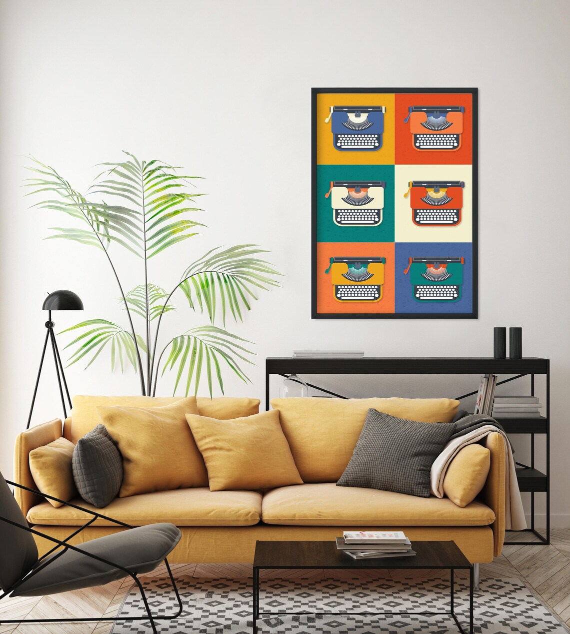 Mid Century Modern Typewriter Wall Art Print Poster - Image 3