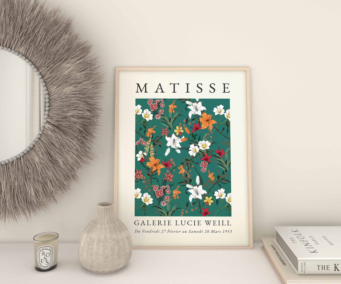 Matisse Flower Market Poster, Green Botanical Art - Image 3