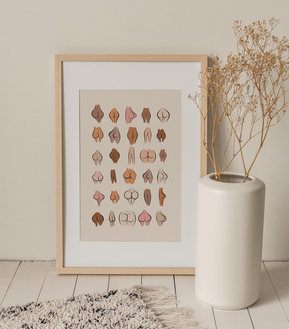 Bum Print Funny Bathroom Humor Art Print - Image 3