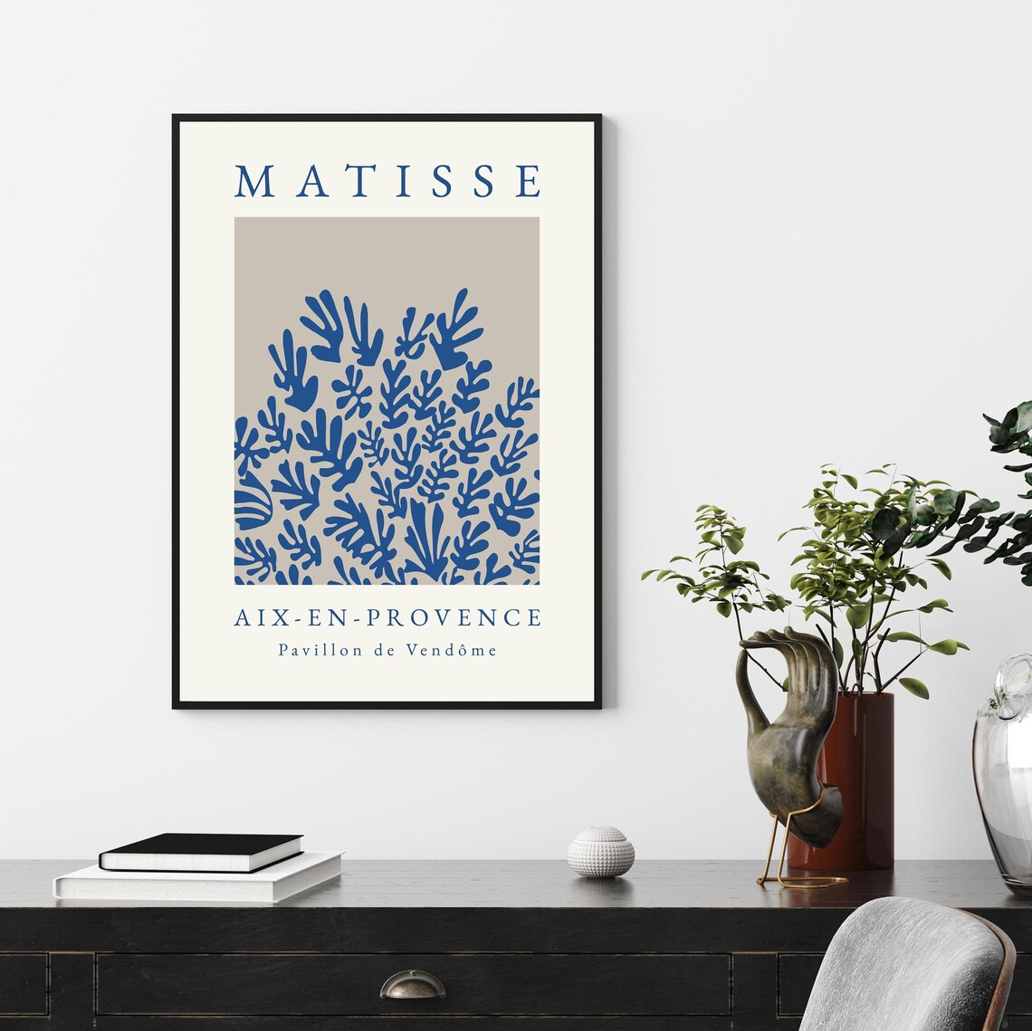 Blue Henri Matisse-Inspired Boho Wall Art Print - Image 3