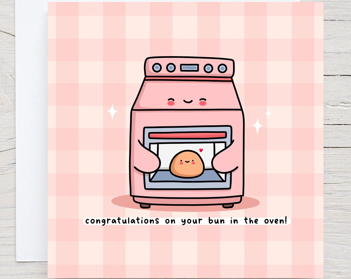 Kawaii Congratulations on Your Bun in the Oven Pun Art Print