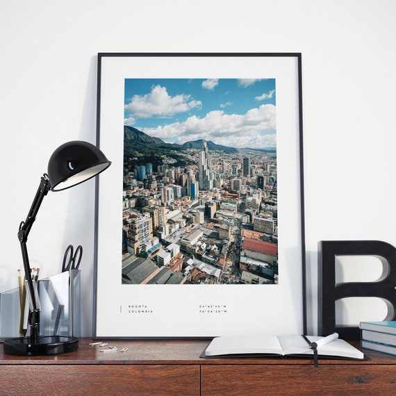 Bogota Print Poster Coordinates Wall Art Black And White Travel Home Decor