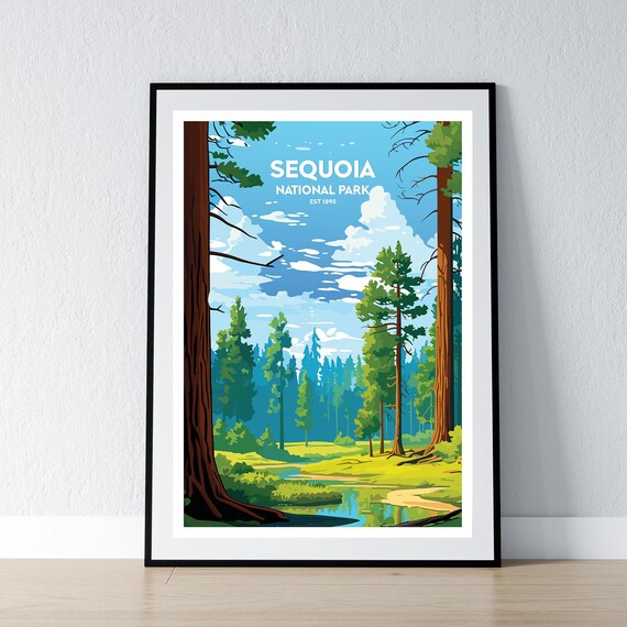 Sequoia National Park Est 1890 Giant Forest Meadow Travel Poster