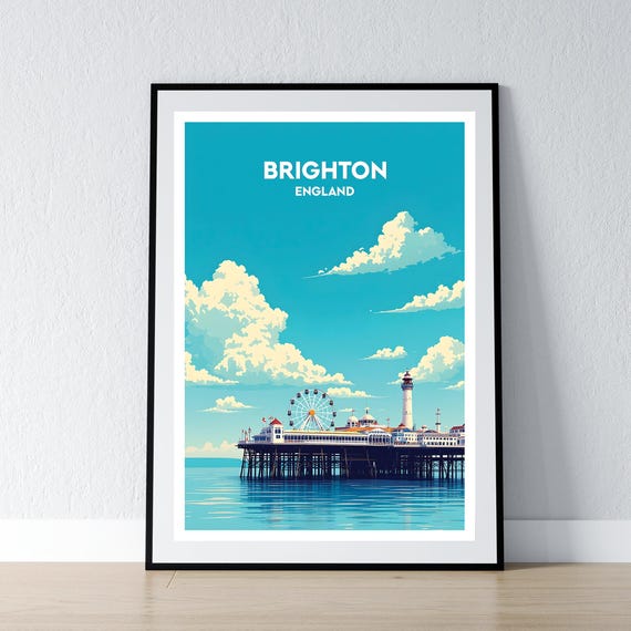 Poster Pier Print Wall Art Gift Travel Home Decor Illustration