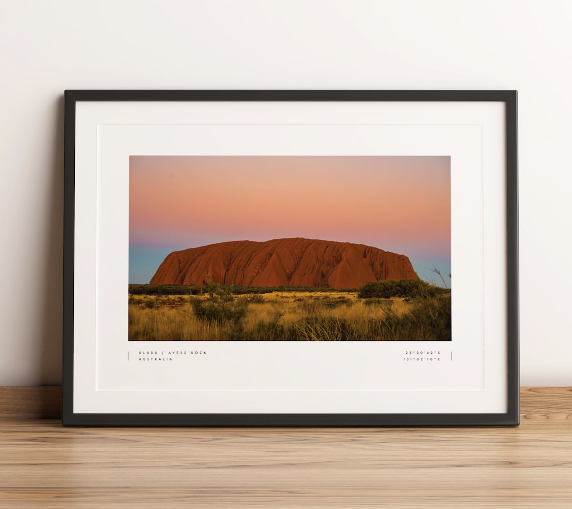 Ayers Rock Uluru Coordinates Travel Poster