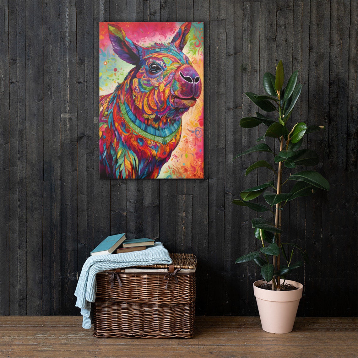 Rainbow Guinea Pig Pop Art Portrait Vibrant Whimsical Pet Poster