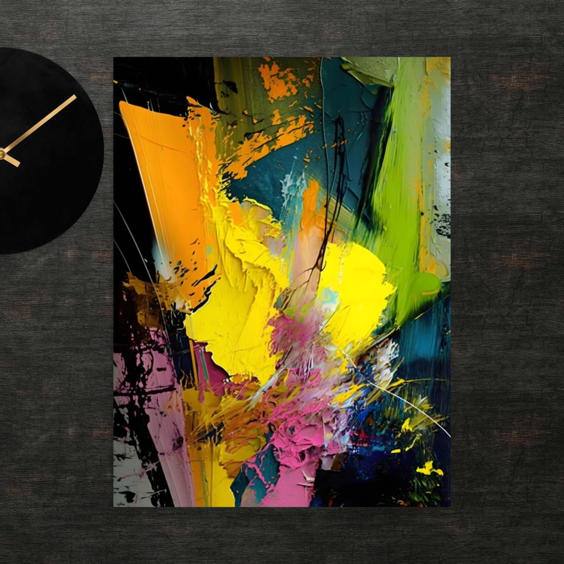 Bold Abstract Expressionist Painting Colorful Modern Art Poster