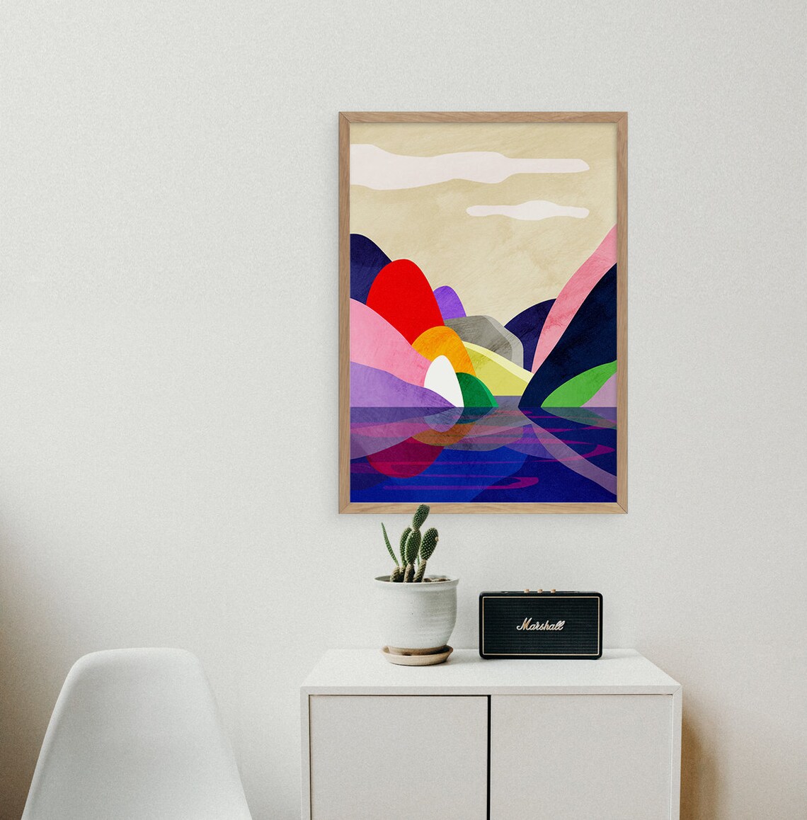 Lake In The Mountains Landscape Art Print - Image 3