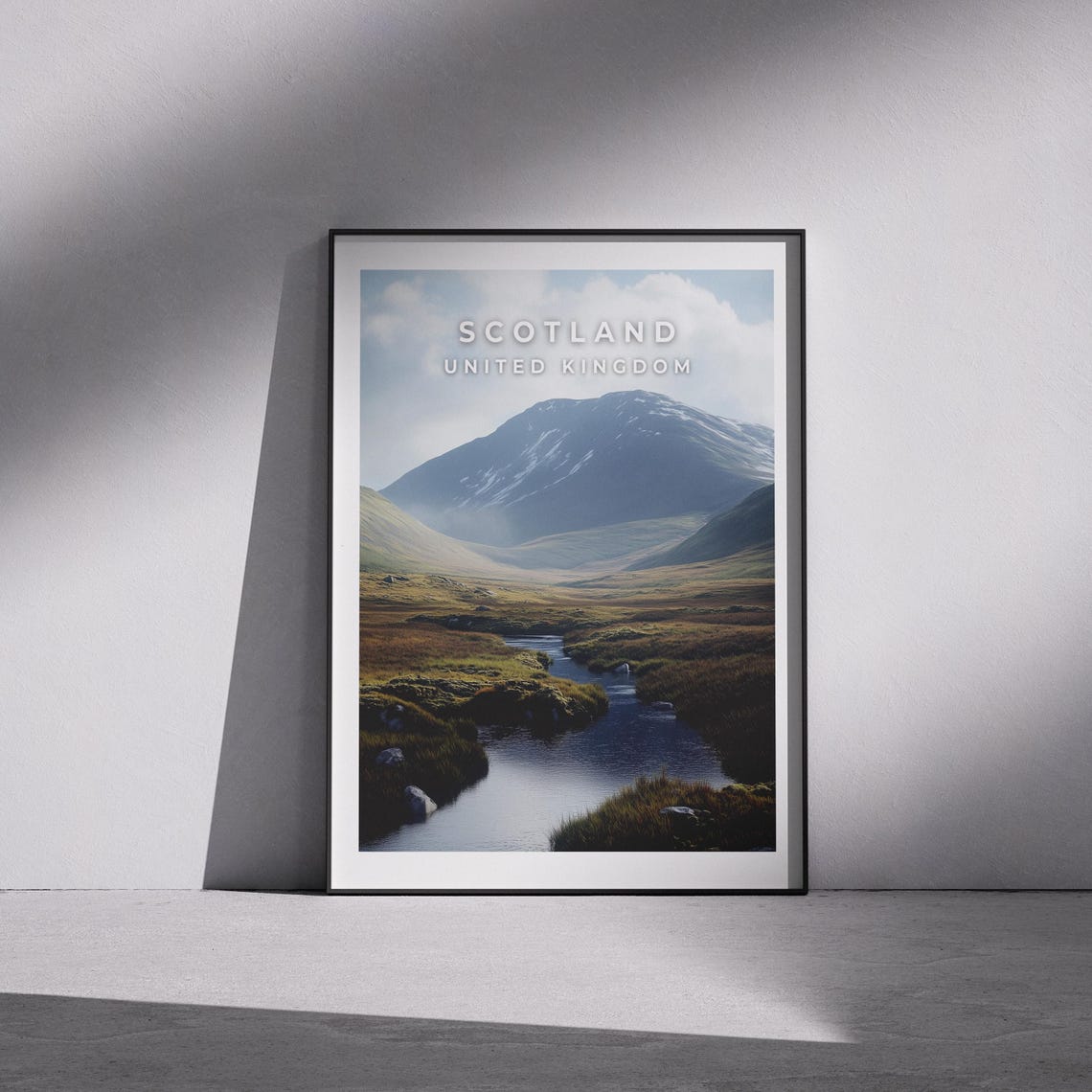 Scotland United Kingdom Highland Mountain River Landscape Poster