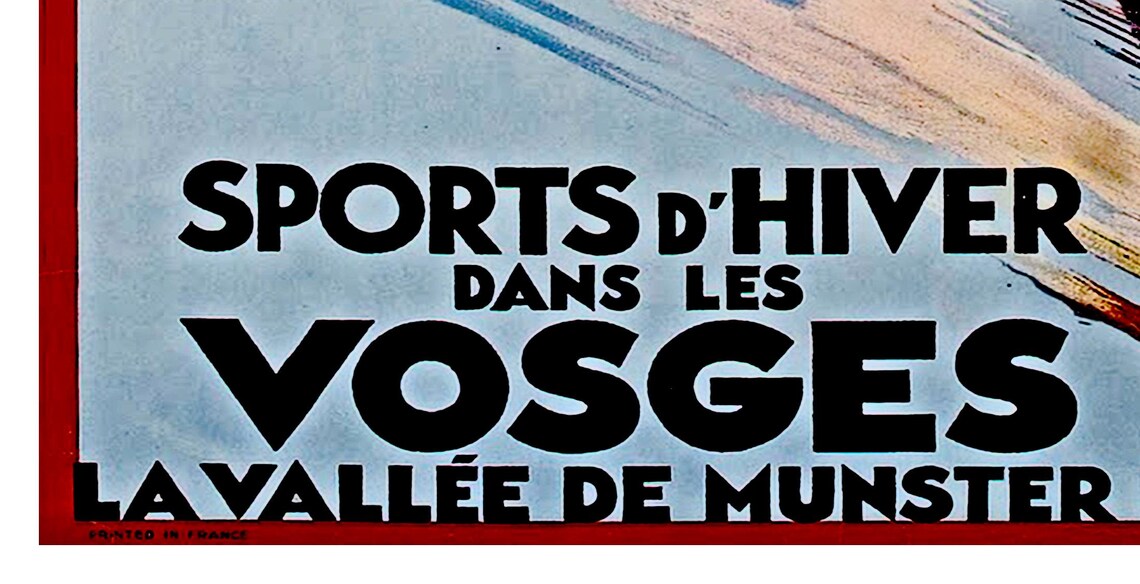 Vosges Winter Sports Roger Broders French Ski Vintage Travel Poster - Image 2
