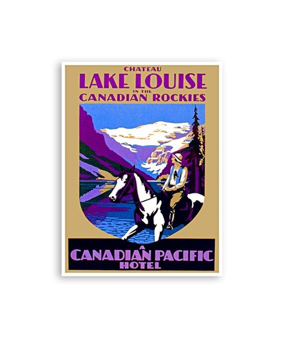 Lake Louise Print Canada Travel Poster Canadian Art Xr100a